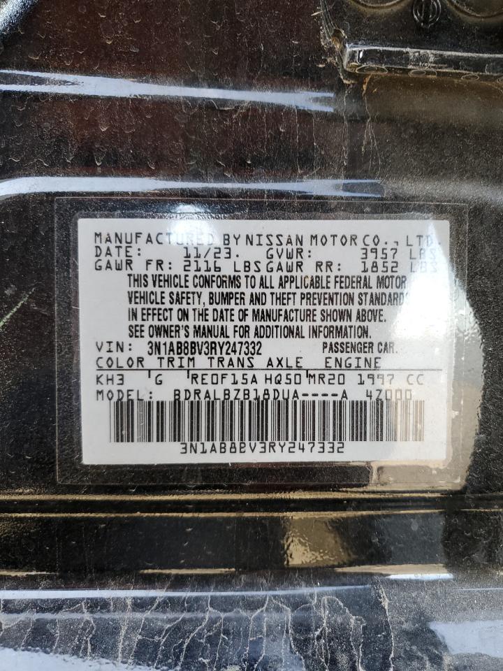 2024 Nissan Sentra VIN 3N1AB8BV3RY247332 Copart auction photo, side / undercarriage damage thumbnail 15
