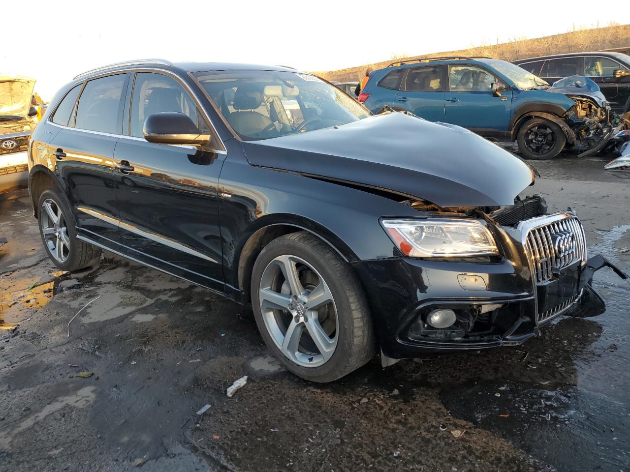 2014 Audi Q5 VIN WA1WGAFP8EA039253 Copart auction photo, front end / side damage thumbnail 4