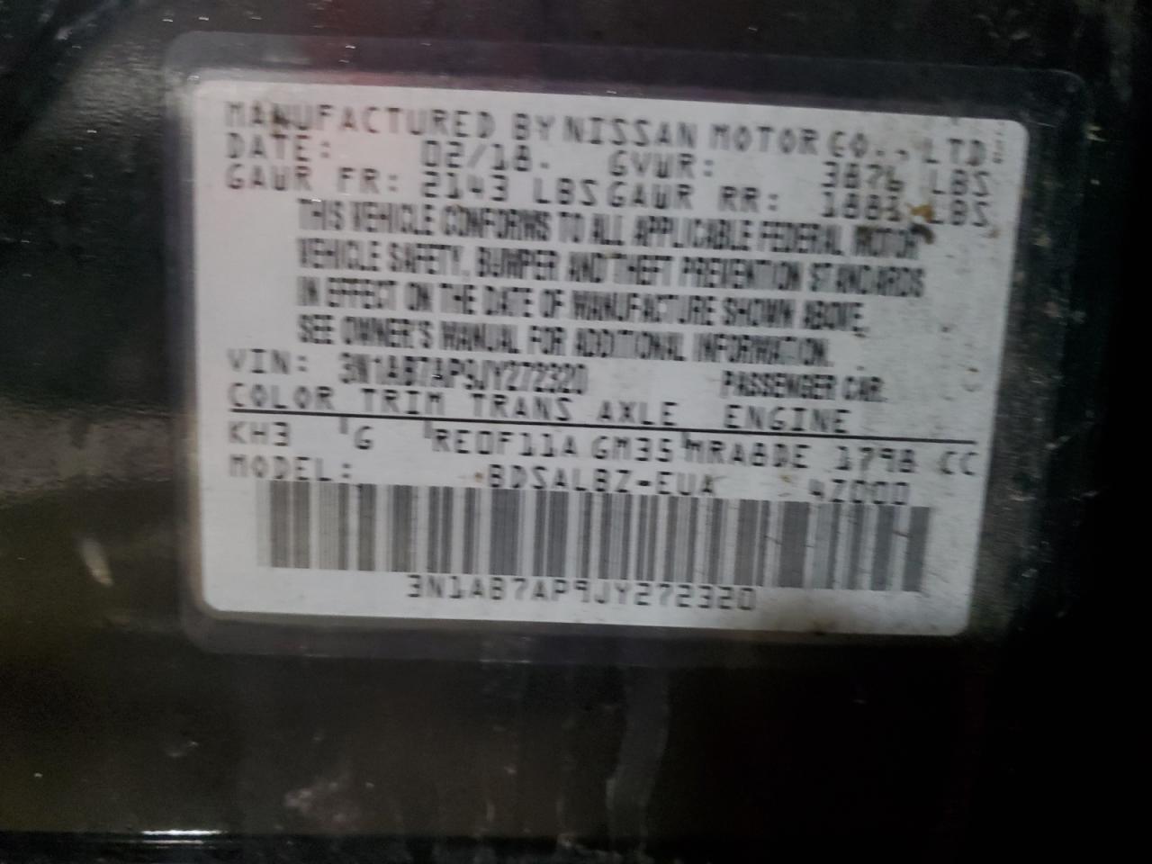2018 Nissan Sentra VIN 3N1AB7AP9JY272320 Copart auction photo, front end damage thumbnail 12