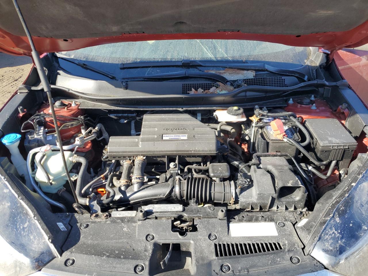 2018 Honda CR-V VIN 2HKRW2H54JH677932 Copart auction photo, top/roof / front end damage thumbnail 12