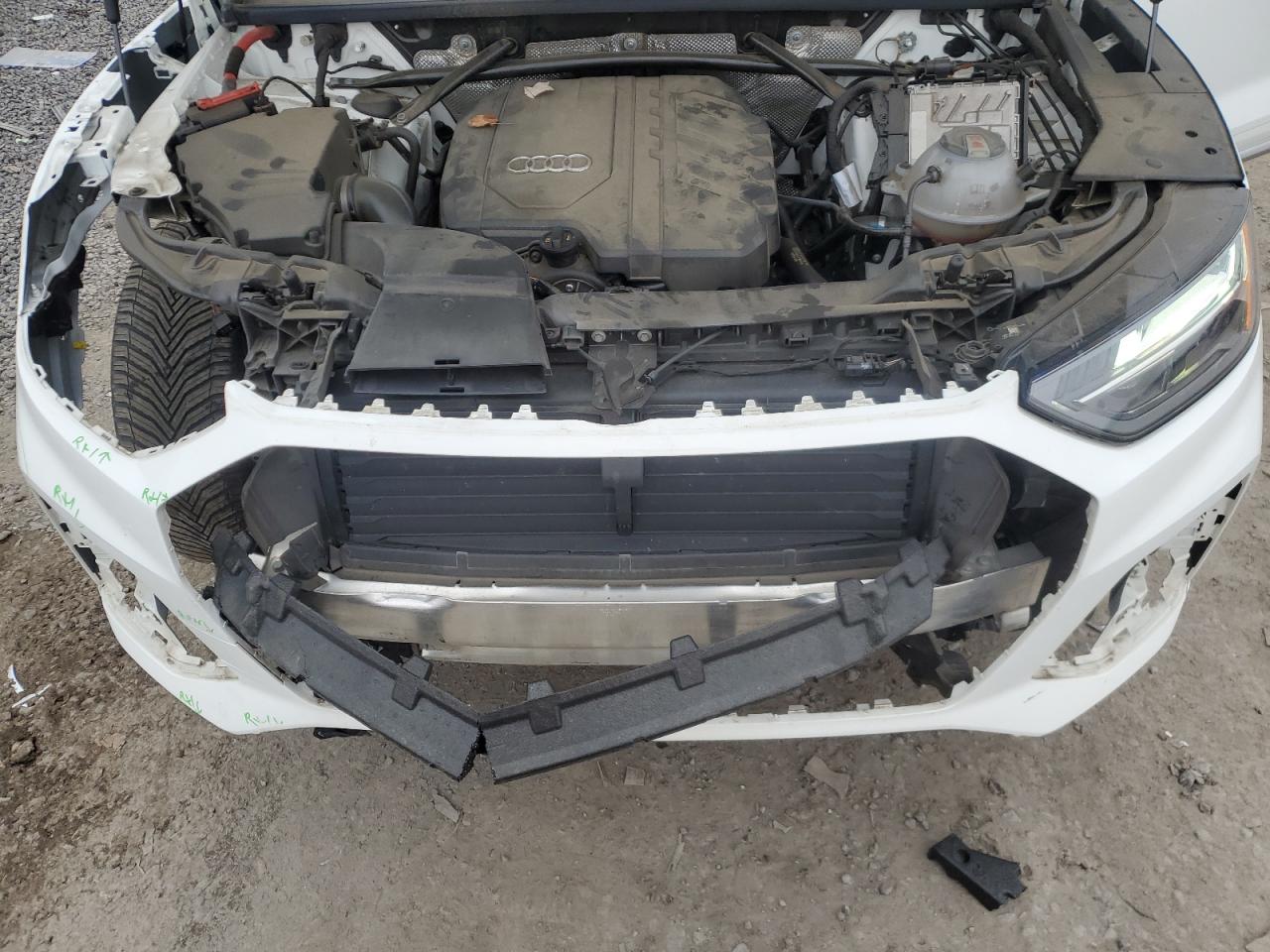 2021 Audi Q5 VIN WA1AAAFY3M2128323 Copart auction photo, side / front end damage thumbnail 13