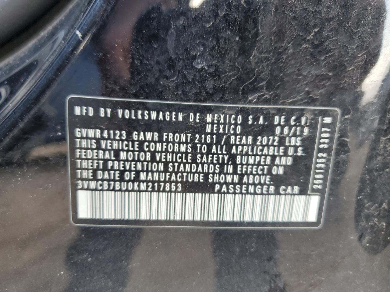 2019 Volkswagen Jetta VIN 3VWCB7BU0KM217853 Copart auction photo, front end damage thumbnail 14