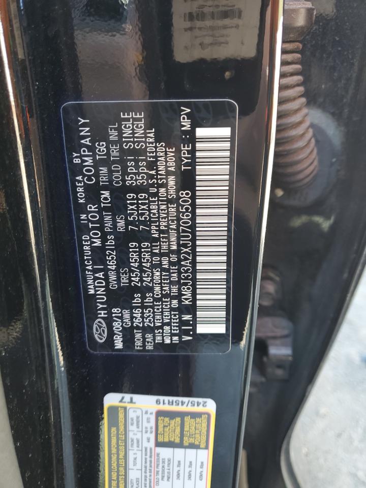 2018 Hyundai Tucson VIN KM8J33A2XJU706508 Copart auction photo, front end damage thumbnail 13