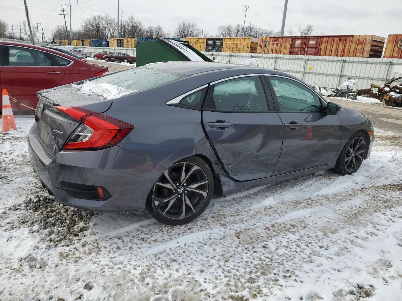 2019 Honda Civic VIN 2HGFC2F86KH591557 Copart auction photo, side damage thumbnail 3