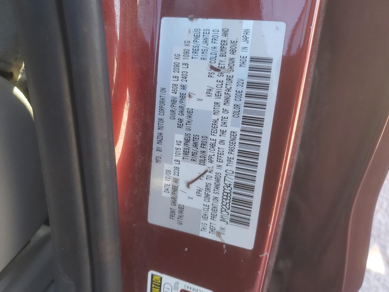 2009 Mazda 5 VIN JM1CR293990347710 Copart auction photo, burn - engine damage thumbnail 13