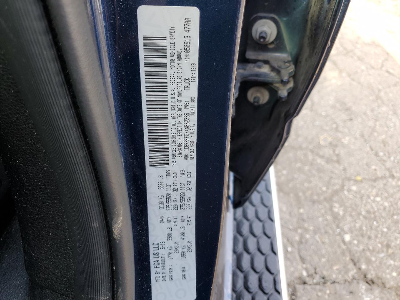 2019 RAM 1500 VIN 1C6RRFFGXKN862336 Copart auction photo, front end damage thumbnail 12