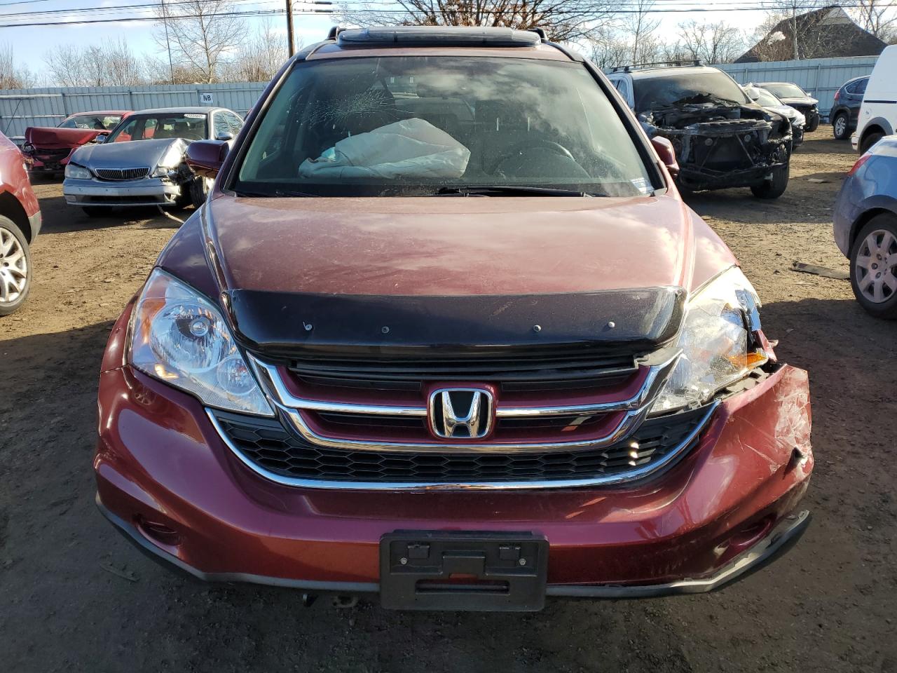 2011 Honda CR-V VIN JHLRE4H7XBC014090 Copart auction photo, front end / side damage thumbnail 5
