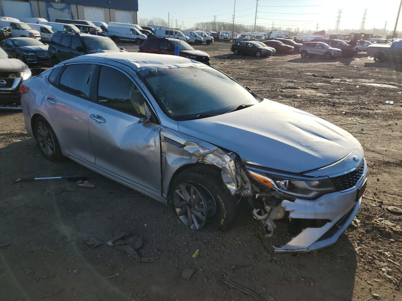 2019 KIA Optima VIN 5XXGT4L35KG346887 Copart auction photo, all over damage thumbnail 4