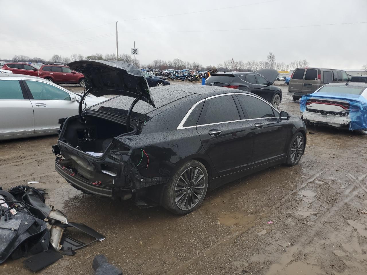 2016 Lincoln MKZ VIN 3LN6L2LU1GR606571 Copart auction photo, rear end damage thumbnail 3