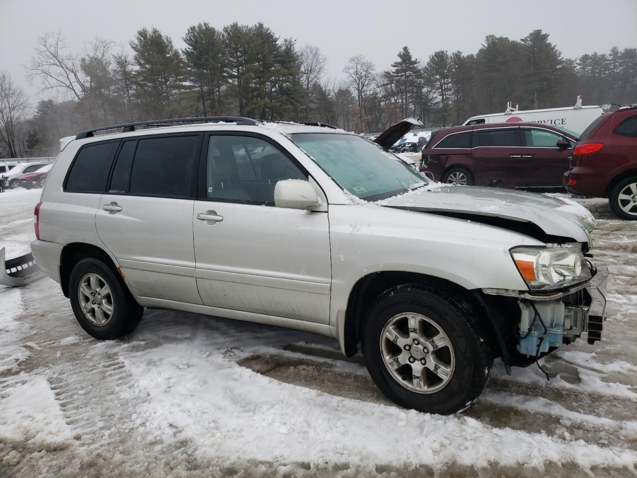 2007 Toyota Highlander VIN JTEEP21A070230566 Copart auction photo, front end / side damage thumbnail 4
