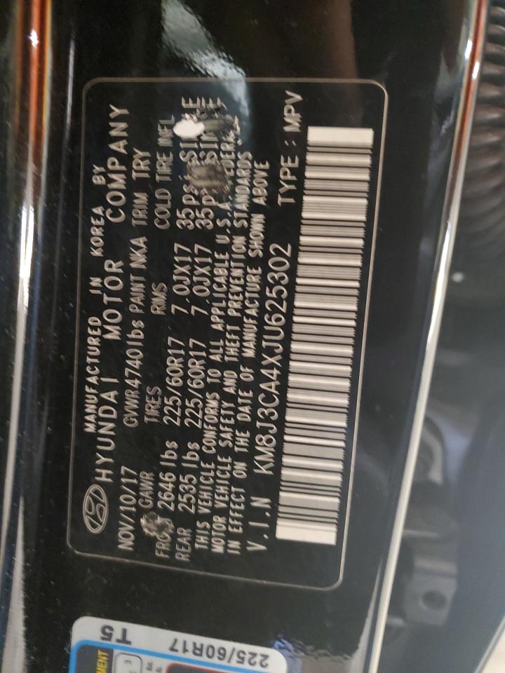 2018 Hyundai Tucson VIN KM8J3CA4XJU625302 Copart auction photo, front end damage thumbnail 15