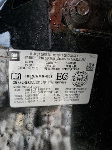 2012 GMC Terrain VIN 2GKFLREK6C6331679 Copart auction photo, front end damage thumbnail 12