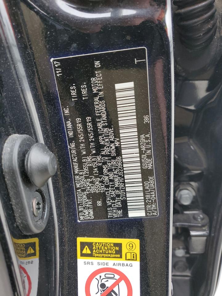 2018 Toyota Highlander VIN 5TDYZRFH7JS239666 Copart auction photo, front end damage thumbnail 15
