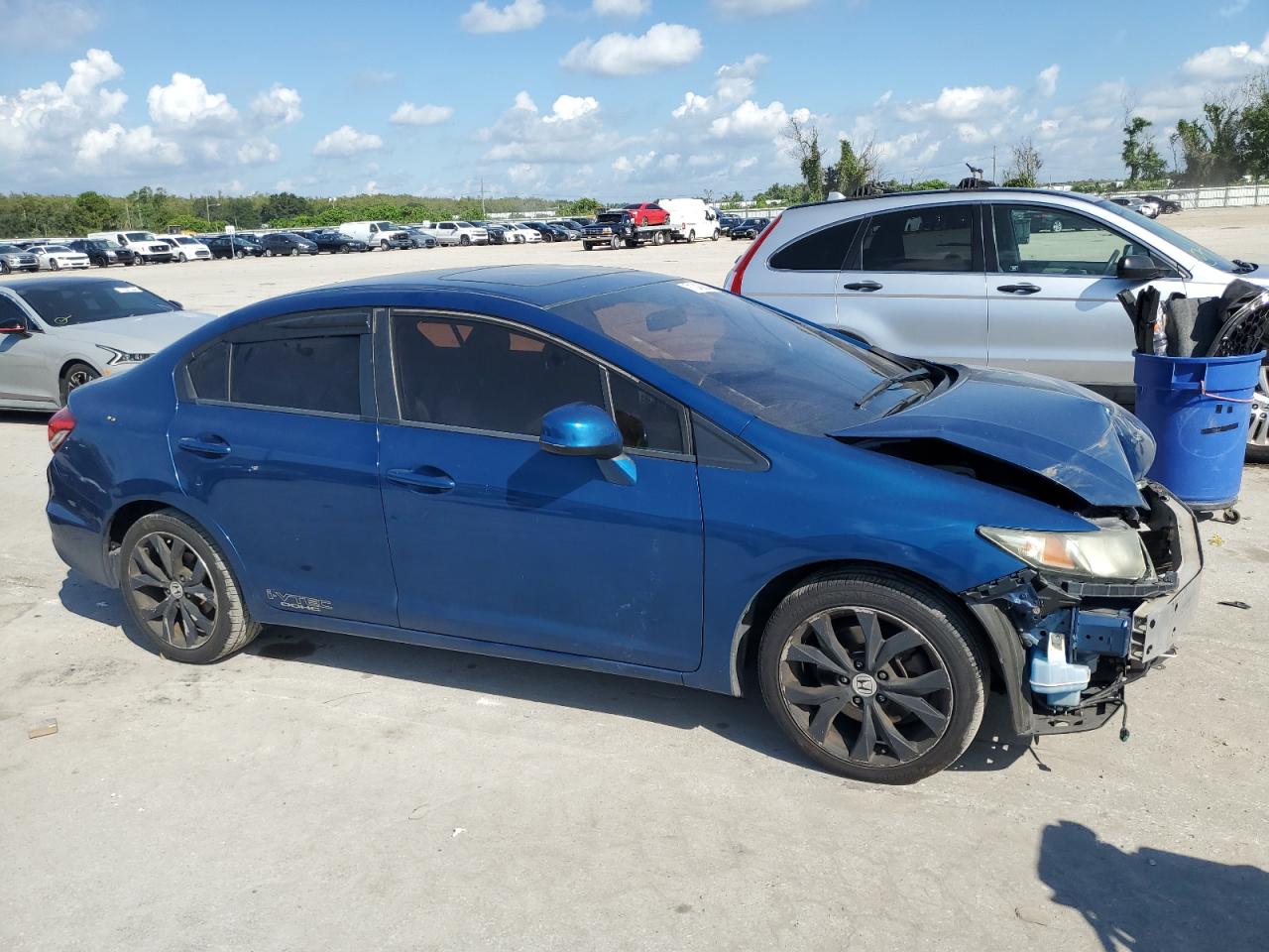 2013 Honda Civic VIN 2HGFB6E52DH704490 Copart auction photo, front end damage thumbnail 4