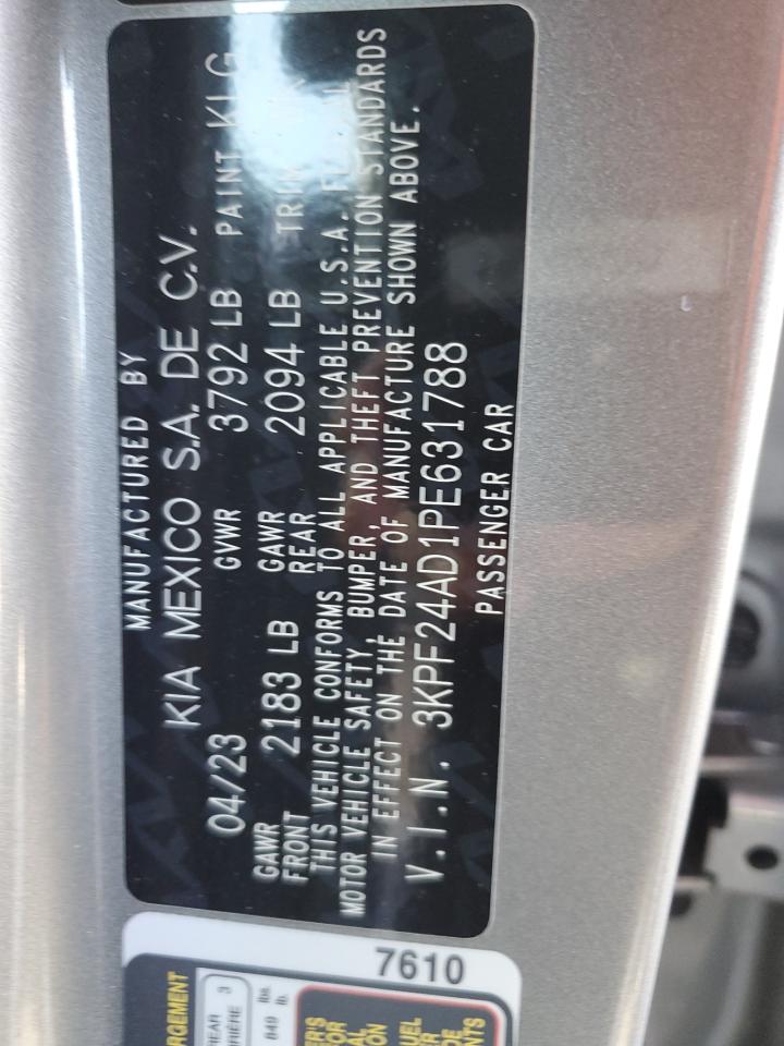 2023 KIA Forte VIN 3KPF24AD1PE631788 Copart auction photo, front end damage thumbnail 13