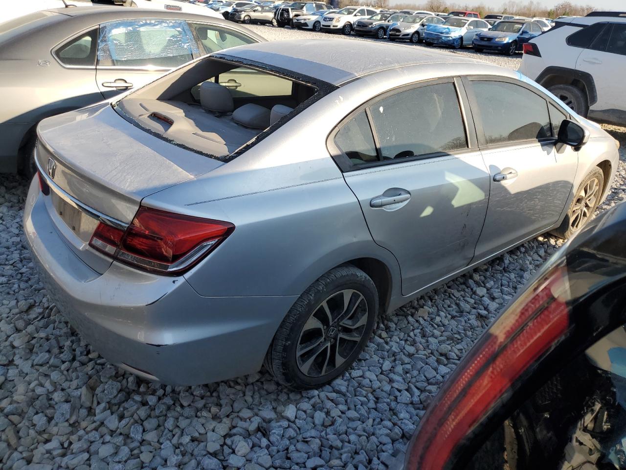 2014 Honda Civic VIN 19XFB2F81EE021760 Copart auction photo, vandalism damage thumbnail 3