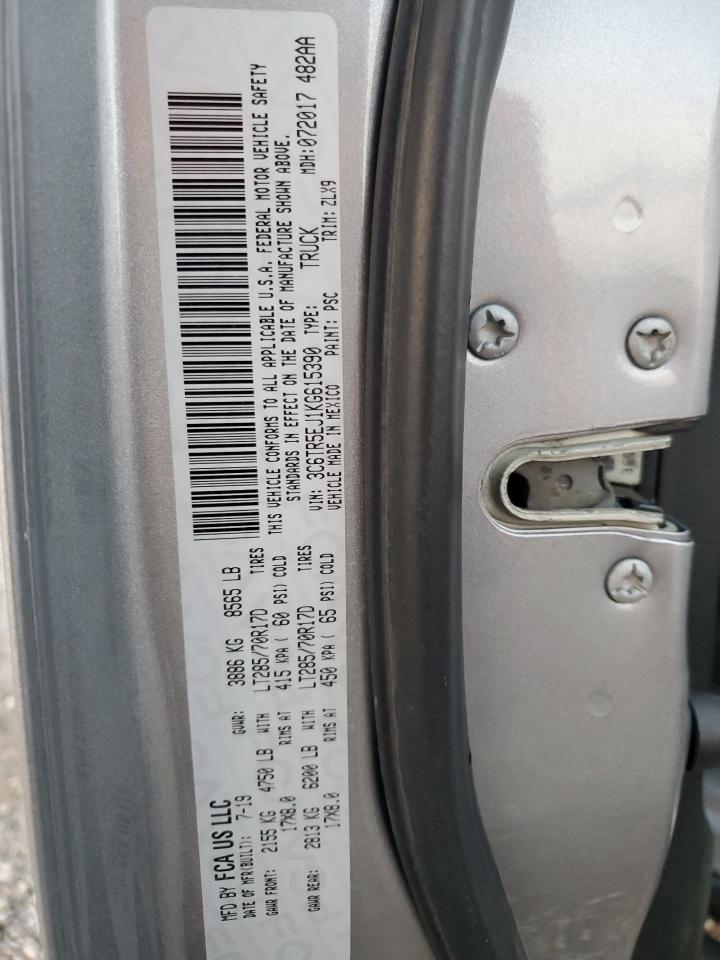 2019 RAM 2500 VIN 3C6TR5EJ1KG615390 Copart auction photo, undercarriage / front end damage thumbnail 10