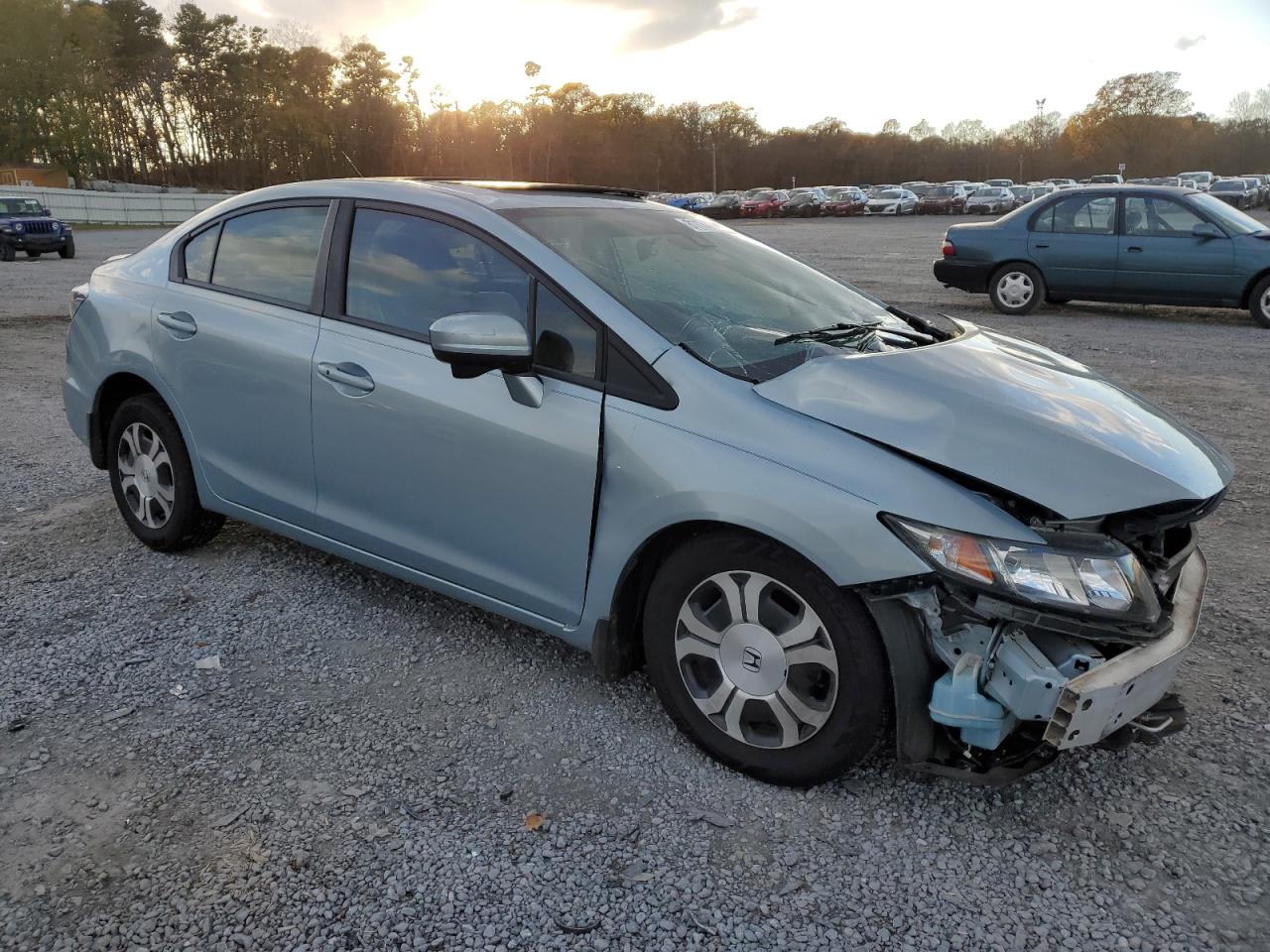 2014 Honda Civic VIN 19XFB4F2XEE001904 Copart auction photo, front end / top/roof damage thumbnail 4