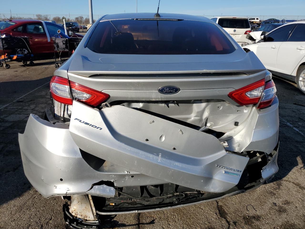 2015 Ford Fusion VIN 3FA6P0K98FR229932 Copart auction photo, front end / rear end damage thumbnail 6