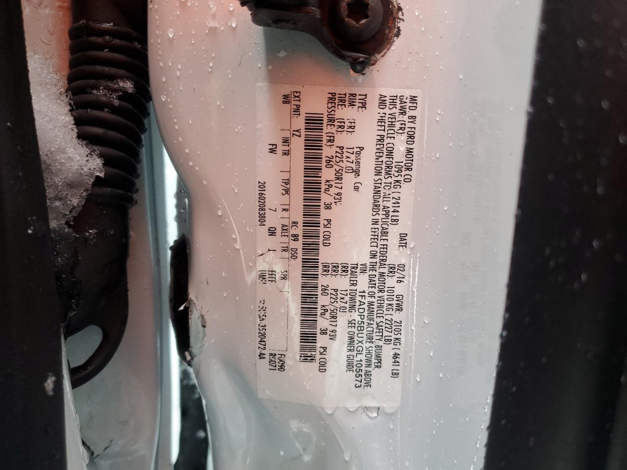 2016 Ford C-MAX VIN 1FADP5BUXGL105573 Copart auction photo, side damage thumbnail 13
