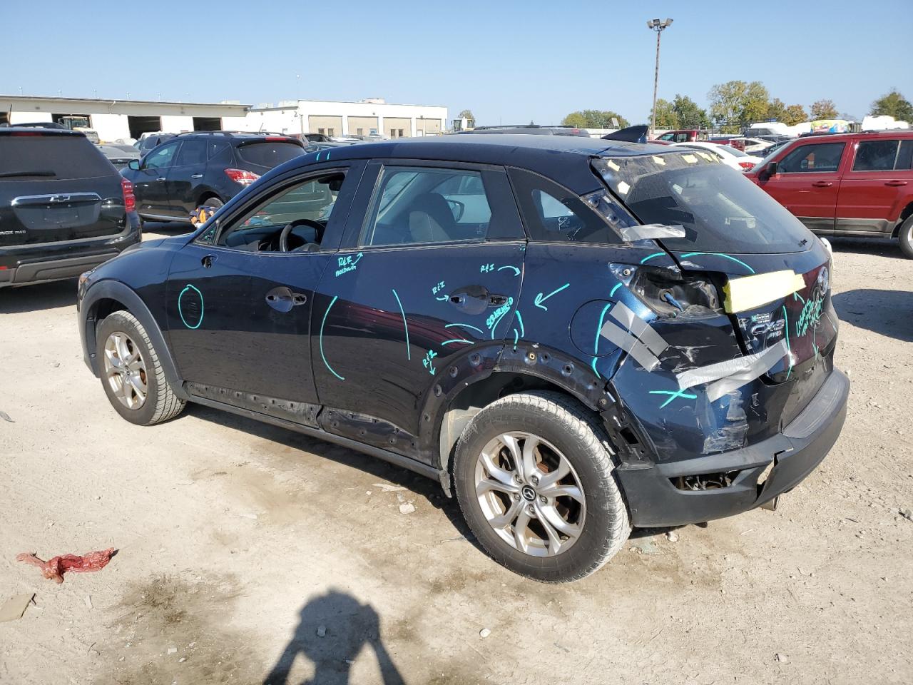 2019 Mazda CX-3 VIN JM1DKFB78K0443363 Copart auction photo, side / rear end damage thumbnail 2