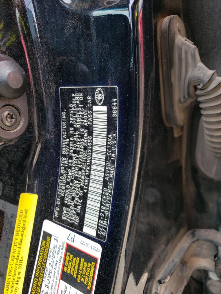 2017 Toyota Camry VIN 4T1BF1FK1HU334656 Copart auction photo, rear end / front end damage thumbnail 13