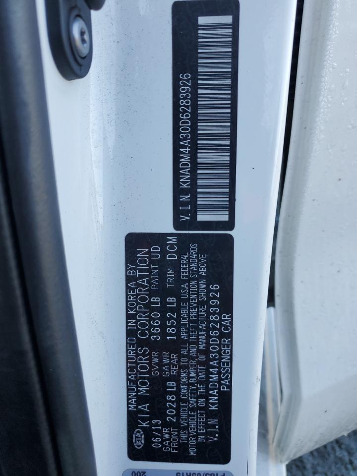 2013 KIA Rio VIN KNADM4A30D6283926 Copart auction photo, front end damage thumbnail 12