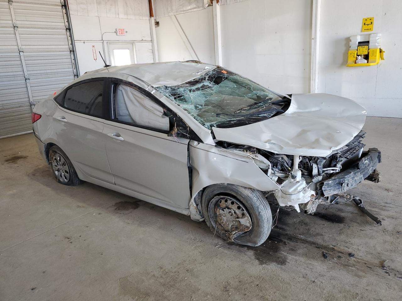 2016 Hyundai Accent VIN KMHCT4AE9GU048603 Copart auction photo, front end / all over damage thumbnail 4
