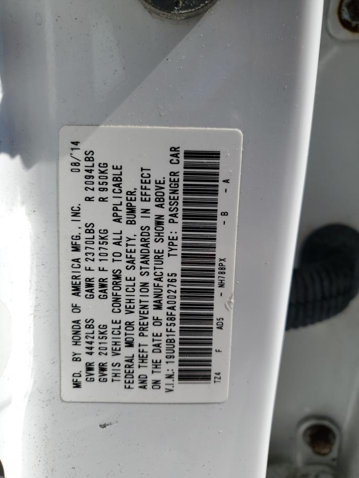 2015 Acura TLX VIN 19UUB1F58FA002765 Copart auction photo, front end / rear end damage thumbnail 12