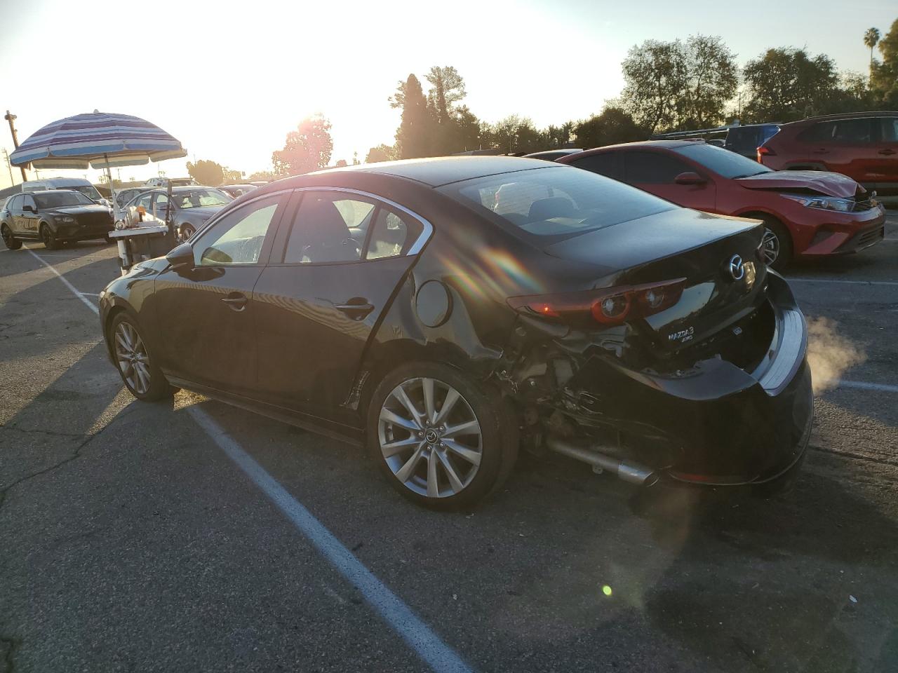 2022 Mazda 3 VIN JM1BPBCL8N1509373 Copart auction photo, rear end / minor dent/scratches damage thumbnail 2