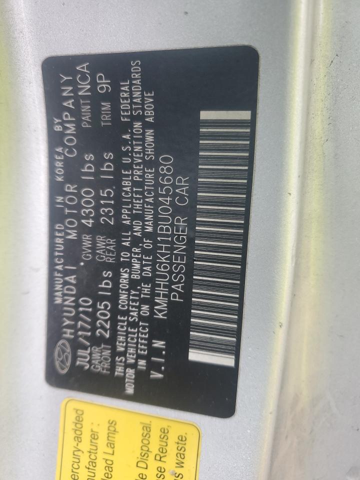 2011 Hyundai Genesis VIN KMHHU6KH1BU045680 Copart auction photo, all over damage thumbnail 14