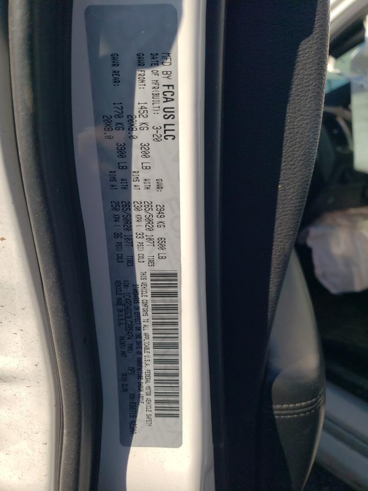 2020 Dodge Durango VIN 1C4RDHDG3LC285474 Copart auction photo, front end damage thumbnail 13