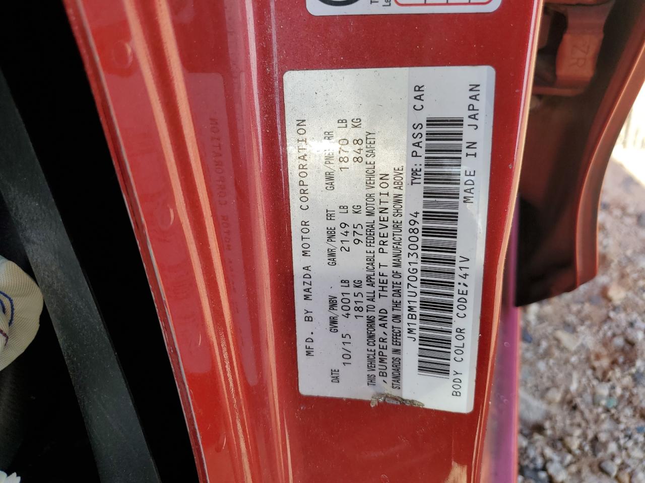 2016 Mazda 3 VIN JM1BM1U70G1300894 Copart auction photo, front end / rear end damage thumbnail 13