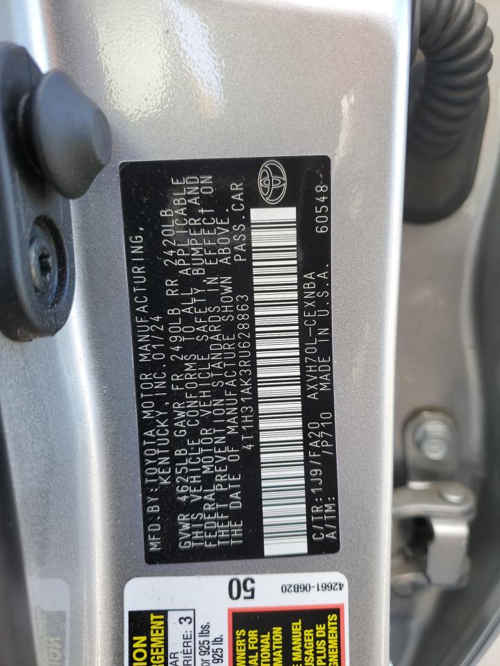2024 Toyota Camry VIN 4T1H31AK3RU628863 Copart auction photo, front end / rear end damage thumbnail 12