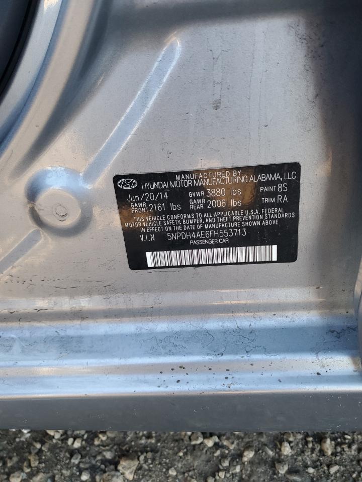 2015 Hyundai Elantra VIN 5NPDH4AE6FH553713 Copart auction photo, front end / rear end damage thumbnail 14