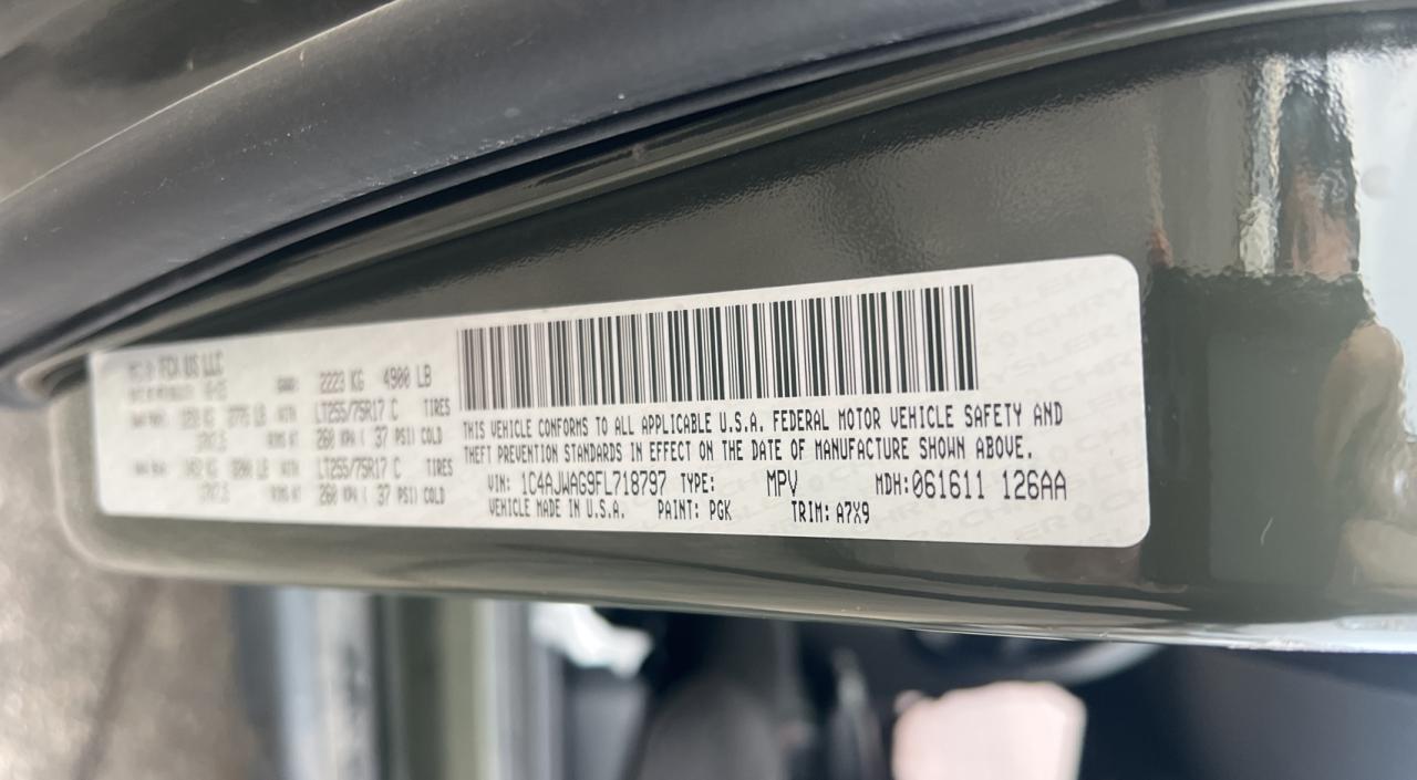 2015 Jeep Wrangler VIN 1C4AJWAG9FL718797 Copart auction photo, all over / vandalism damage thumbnail 10