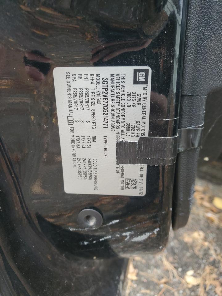 2012 GMC Sierra VIN 3GTP2VE77CG214771 Copart auction photo, rear end / mechanical damage thumbnail 12