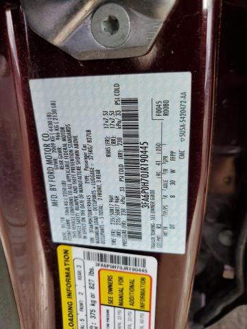 2018 Ford Fusion VIN 3FA6P0H70JR190445 Copart auction photo, minor dent/scratches damage thumbnail 12