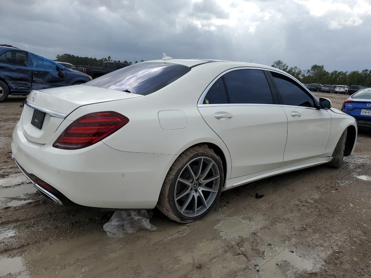 2019 Mercedes-Benz S-klasse VIN WDDUG8DB1KA451321 Copart auction photo, front end / side damage thumbnail 3