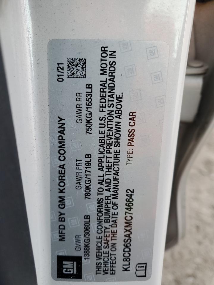 2021 Chevrolet Spark VIN KL8CD6SAXMC746642 Copart auction photo, front end / mechanical damage thumbnail 12