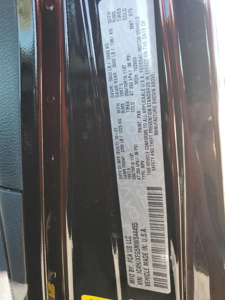 2021 Jeep Wrangler VIN 1C4HJXEG5MW844455 Copart auction photo, rear end damage thumbnail 12