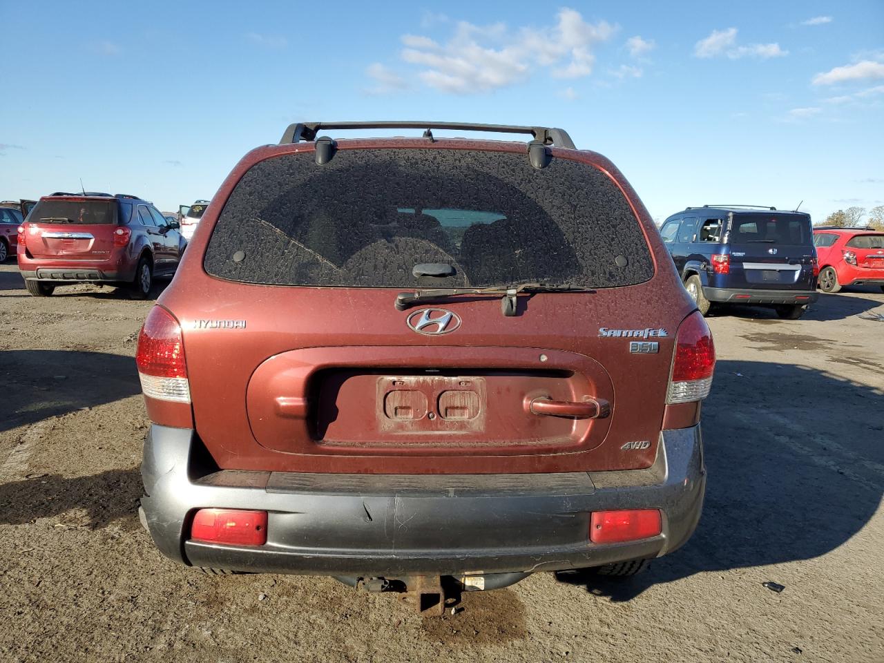 2005 Hyundai Santa Fe VIN KM8SC73E75U880755 Copart auction photo, front end / rear end damage thumbnail 6