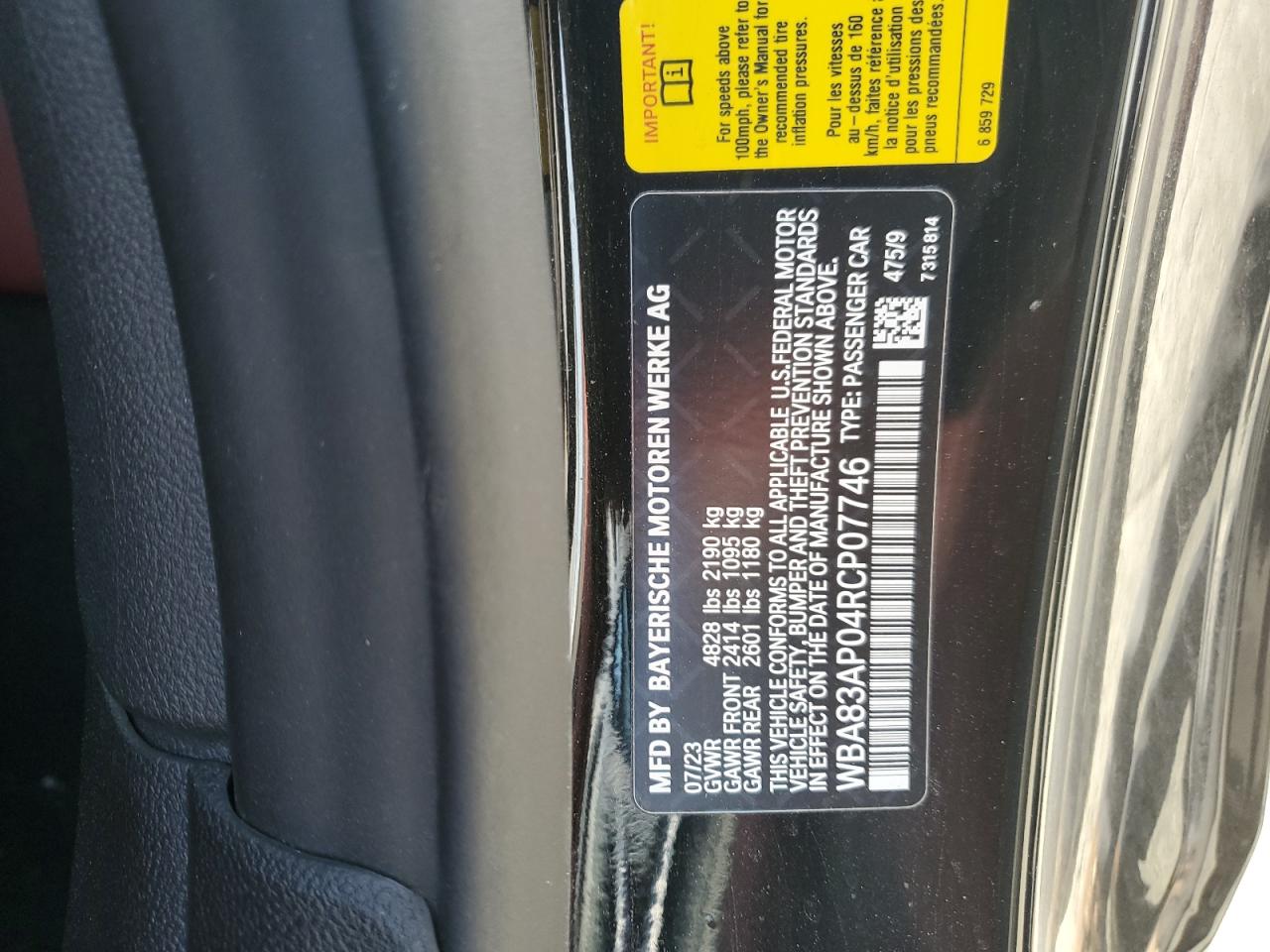 2024 BMW M4 VIN WBA83AP04RCP07746 Copart auction photo, front end / rear end damage thumbnail 15