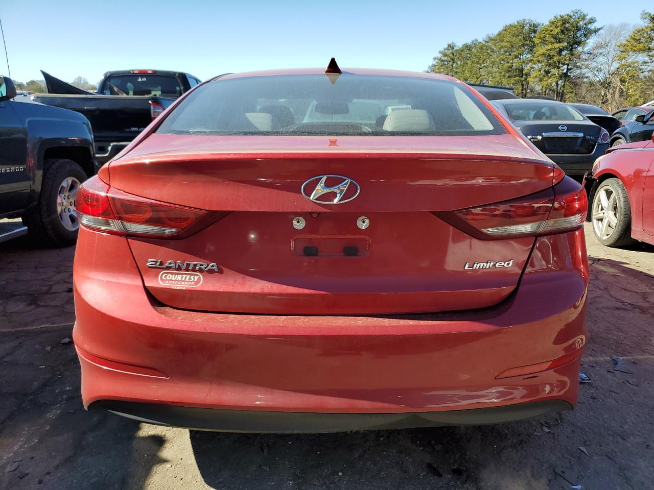 2017 Hyundai Elantra VIN 5NPD84LFXHH046385 Copart auction photo, rear end / side damage thumbnail 6