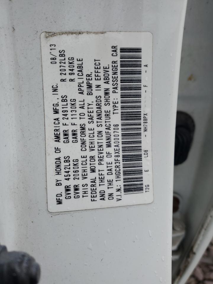 2014 Honda Accord VIN 1HGCR3F8XEA000706 Copart auction photo, front end damage thumbnail 15