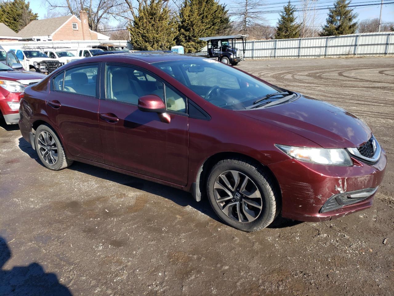 2013 Honda Civic VIN 19XFB2F89DE263503 Copart auction photo, side damage thumbnail 4