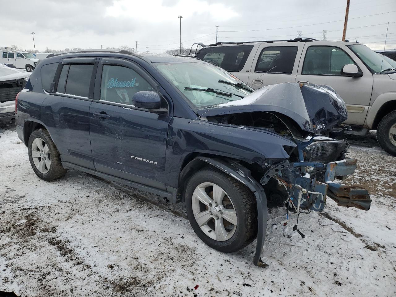 2014 Jeep Compass VIN 1C4NJDAB0ED696336 Copart auction photo, front end damage thumbnail 4