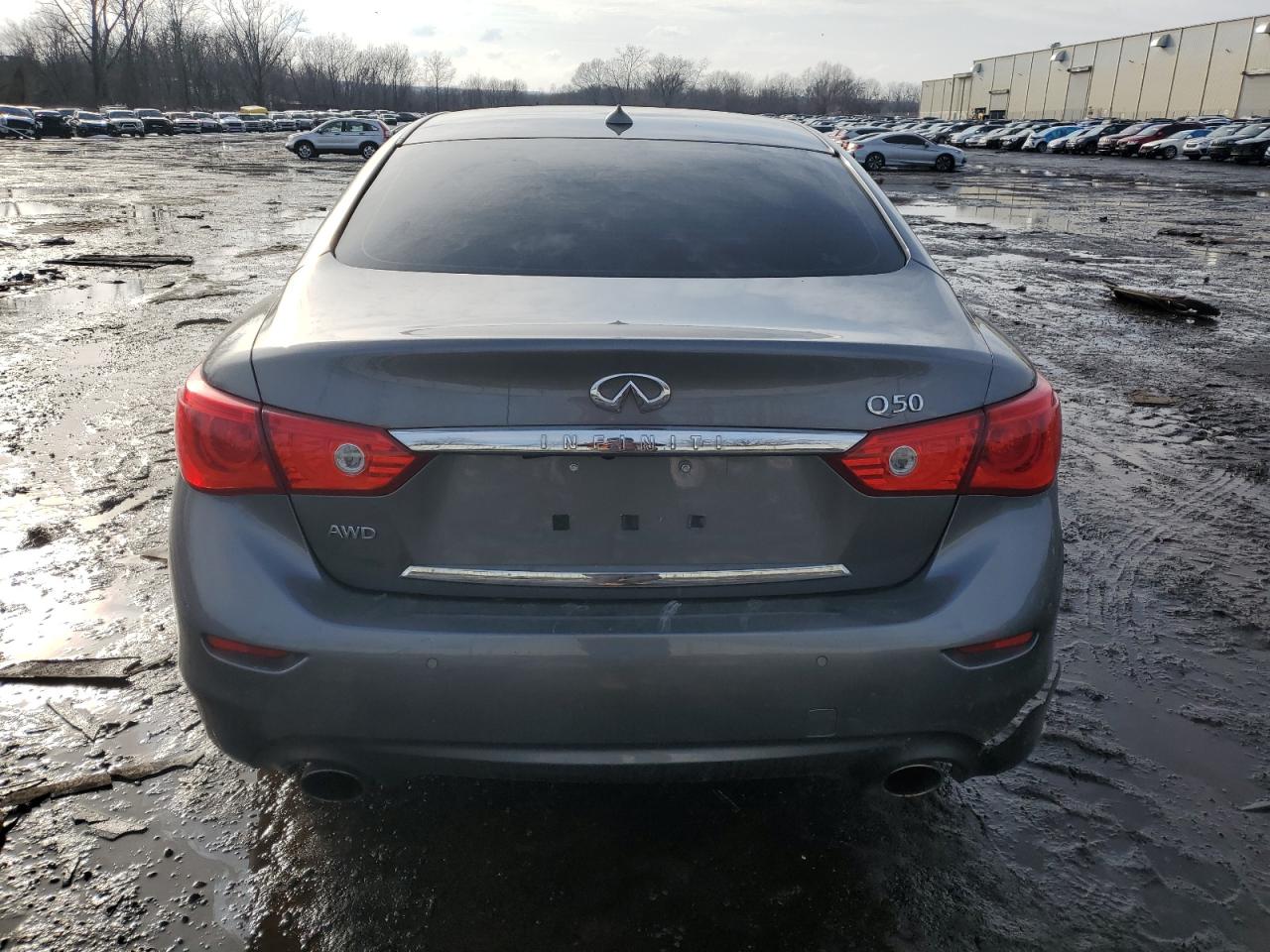 2016 Infiniti Q50 VIN JN1EV7AR9GM340086 Copart auction photo, rear end / side damage thumbnail 6