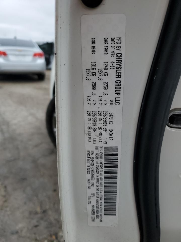 2011 Dodge Journey VIN 3D4PG1FG7BT540653 Copart auction photo, front end / side damage thumbnail 13