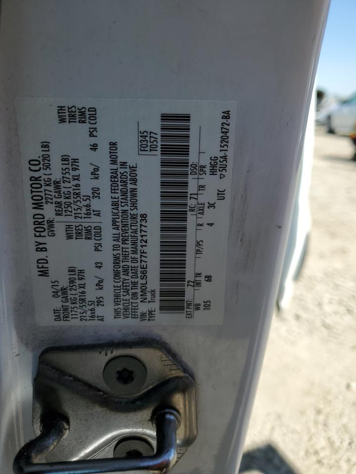 2015 Ford Transit VIN NM0LS6E77F1217738 Copart auction photo, rear end damage thumbnail 13